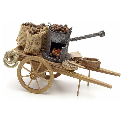 Neapolitan Nativity scene accessory, roasted chestnuts cart 1
