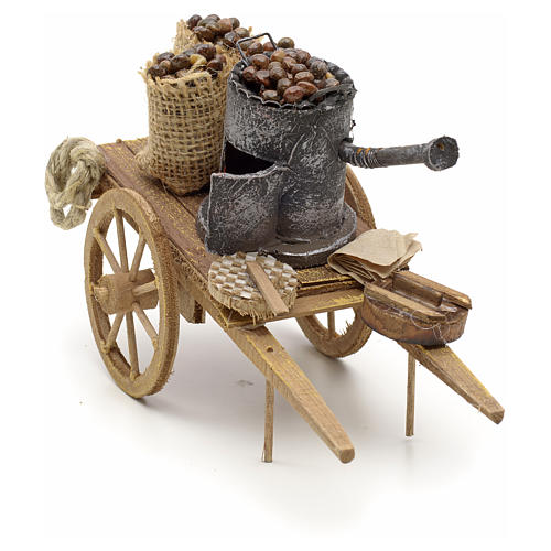 Neapolitan Nativity scene accessory, roasted chestnuts cart 2
