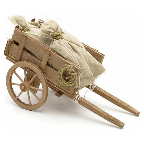 Neapolitan Nativity scene accessory, cart with sacks 1