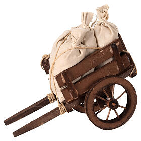 Neapolitan Nativity scene accessory, cart with sacks