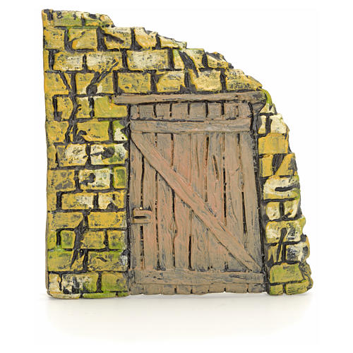 Nativity accessory, corner door in resin 9x8cm 1