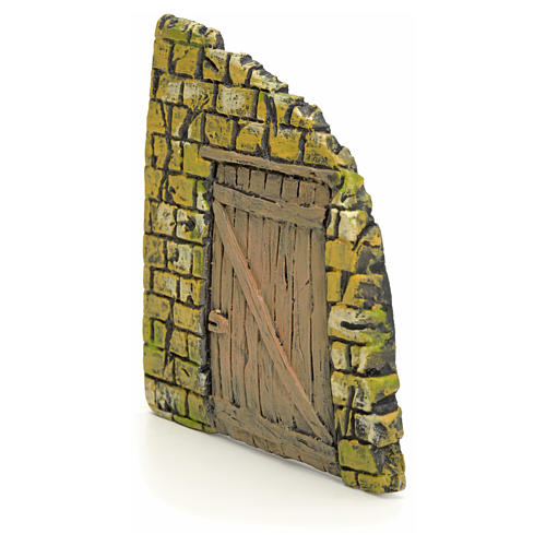 Nativity accessory, corner door in resin 9x8cm 2