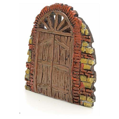 Nativity accessory, door with little bricks 10x11cm 2