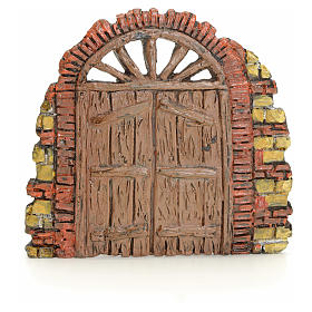 Nativity accessory, door with little bricks 10x11cm