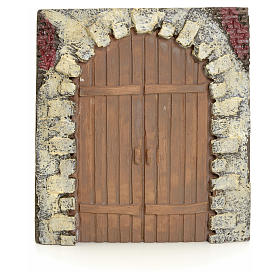 Nativity accessory, resin arched door 15x14cm