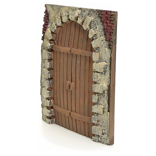 Nativity accessory, resin arched door 15x14cm 2