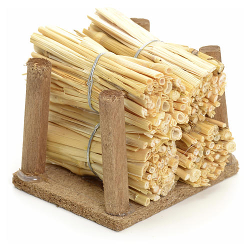 Nativity accessory, wood pile with straw 1