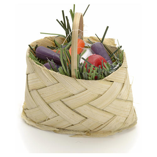 Nativity accessory, wicker basket with vegetables do-it-yourself 1