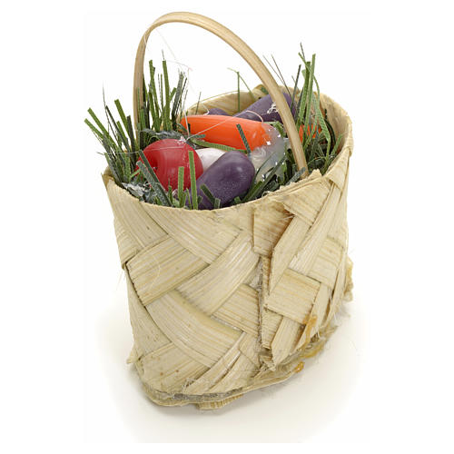Nativity accessory, wicker basket with vegetables do-it-yourself 2