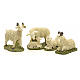 Schafe aus Harz 4 Stk. für Krippe 10 cm groß s1