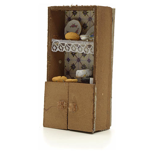 Nativity accessory, cupboard with bread and cheese 13x7x2.5cm 2
