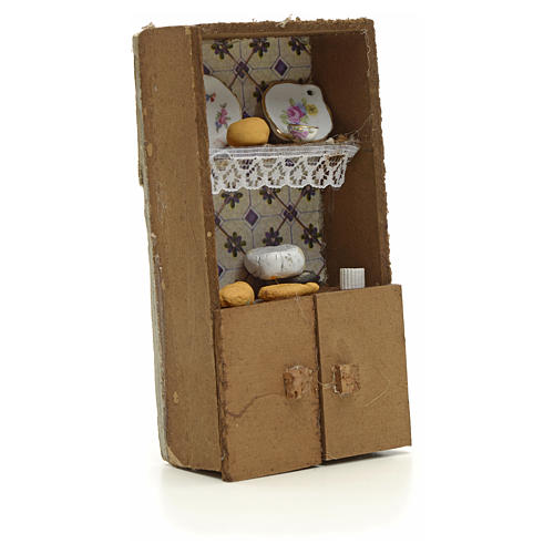 Nativity accessory, cupboard with bread and cheese 13x7x2.5cm 3