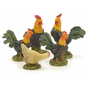 Animales para el pesebre: Aves pesebre cm 12 set 5 pz Animales para el pesebre: Aves pesebre cm 12 set 5 pz