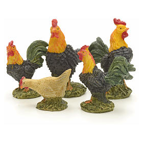 Animales para el pesebre: Aves pesebre cm 12 set 5 pz Animales para el pesebre: Aves pesebre cm 12 set 5 pz