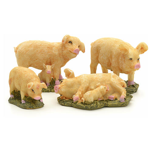 Nativity figurine, pigs 10 cm set of 4 pcs 1