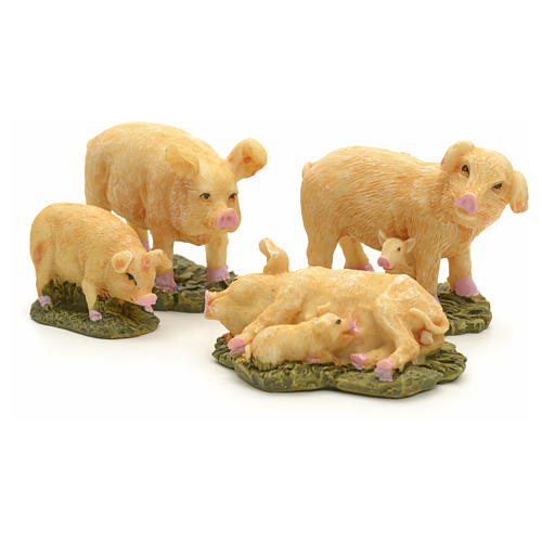 Nativity figurine, pigs 10 cm set of 4 pcs 2