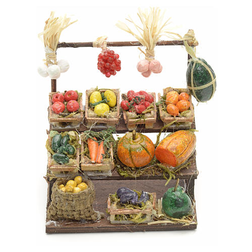 Neapolitan Nativity scene accessory, mini fruit stall, 8 cm 1