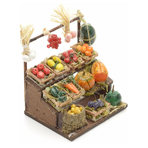 Neapolitan Nativity scene accessory, mini fruit stall, 8 cm 2