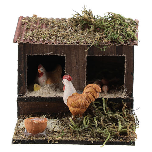 Neapolitan nativity accessory, cage with hens 8/10cm 1