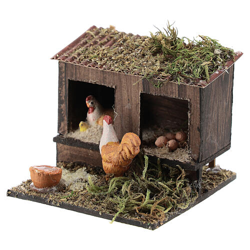 Neapolitan nativity accessory, cage with hens 8/10cm 2