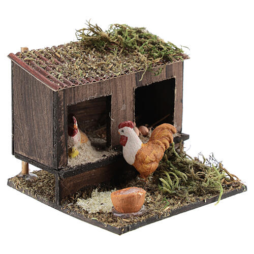 Neapolitan nativity accessory, cage with hens 8/10cm 3
