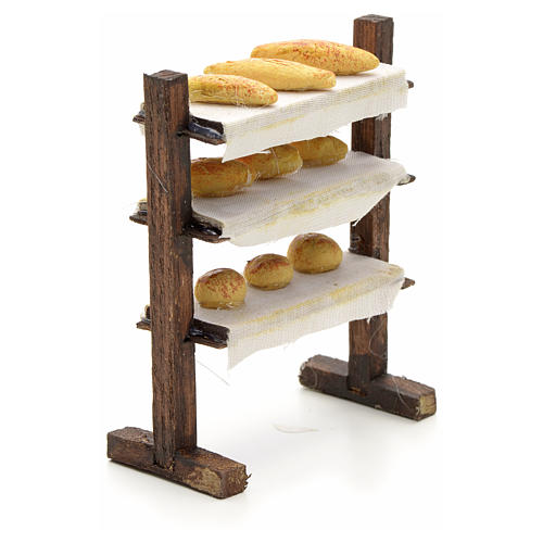 Regal mit Brot neapolitanische Krippe 8 cm 2