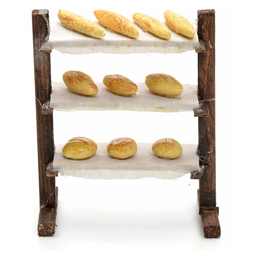 Scaffale con pane presepe napoletano cm 12 1