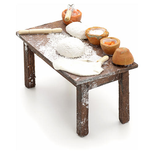 Table pain en miniature crèche Napolitaine 12 cm 2