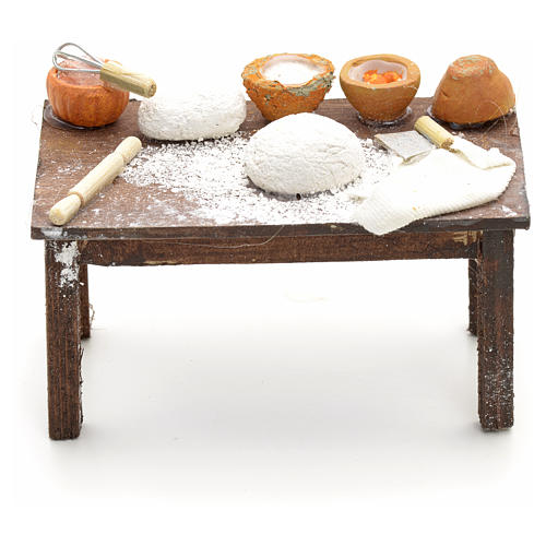 Stół z zaczynem chlebowym szopka neapolitańska 12 cm 1