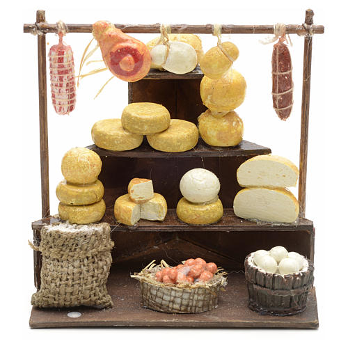 Neapolitan Nativity scene accessory, cheese and meat stall 1