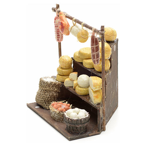 Neapolitan Nativity scene accessory, cheese and meat stall 3
