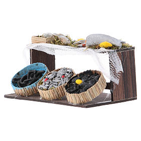 Crèche Napolitaine: Banc aux pissons en miniature crèche Napolitaine 4x11x6,5