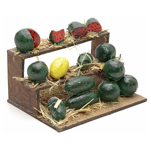 Neapolitan Nativity, watermelon stall 4.5x9x7cm 2
