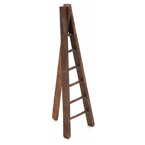 Échelle trois pieds en bois crèche h 12 cm 1