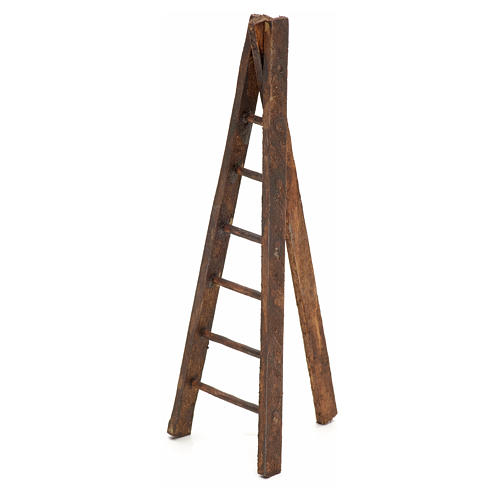 Échelle trois pieds en bois crèche h 12 cm 2