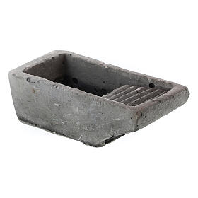 Home accessories miniatures: Nativity accessory, cloth wash tub in plaster