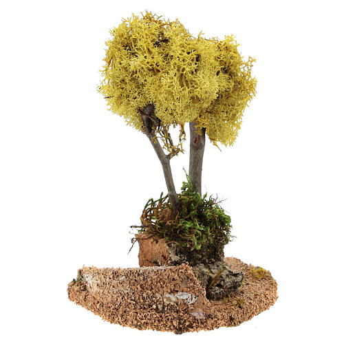 Baum mit gelber Flechte für Krippe 18cm groß 3