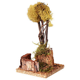 Árbol liquen amarillo para pesebre 18 cm