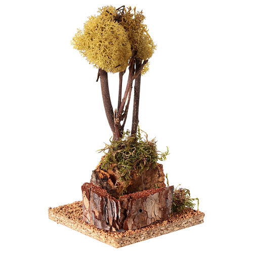 Árbol liquen amarillo para pesebre 18 cm 3