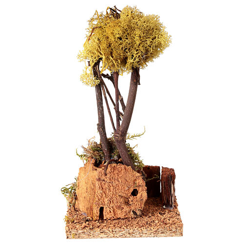 Árbol liquen amarillo para pesebre 18 cm 4