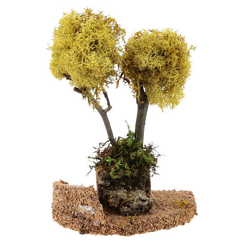 Arbre lichen jaune pour crèche h 18 cm 1