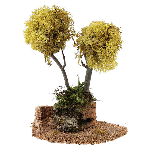 Arbre lichen jaune pour crèche h 18 cm 2