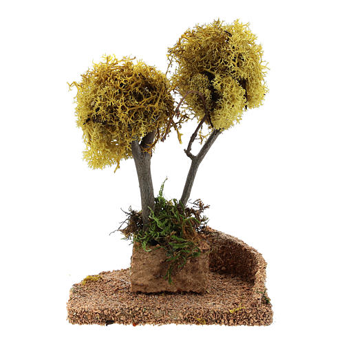 Arbre lichen jaune pour crèche h 18 cm 4