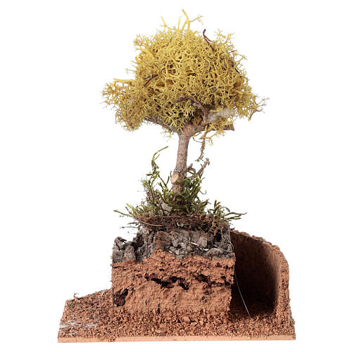Albero lichene giallo per presepe h 18 cm 5