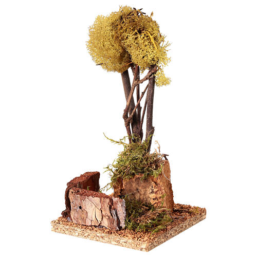 Albero lichene giallo per presepe h 18 cm 2