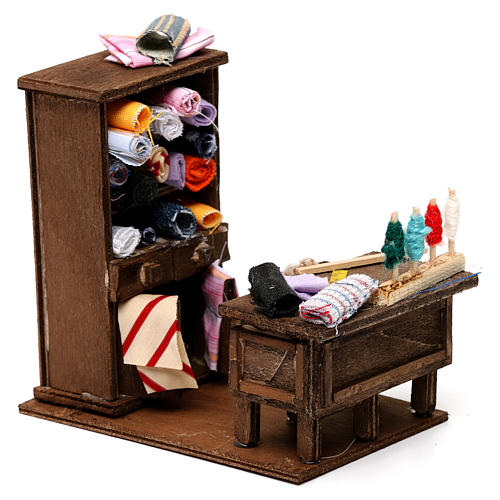 Neapolitan Nativity scene accessory, tailor table with shelf 3