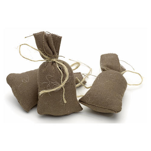 Nativity accessory, set of 3 cloth sacks H7cm 1