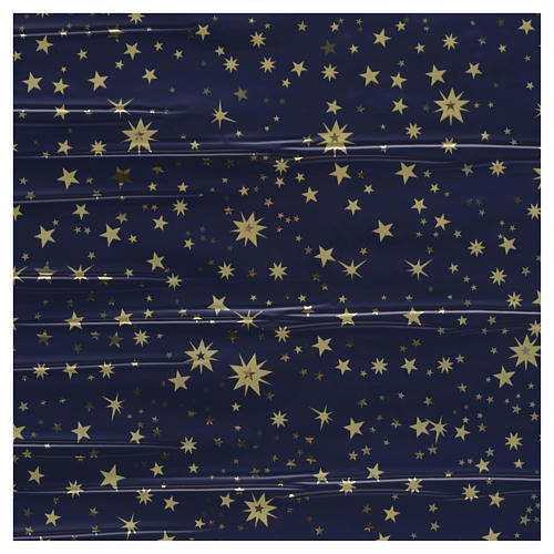 Nativity scene backdrop, sky with gold stars, roll of paper 70 x 1