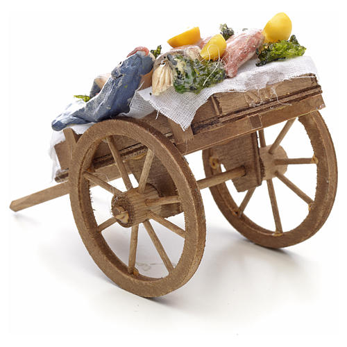 Neapolitan Nativity scene accessory, fish cart 3