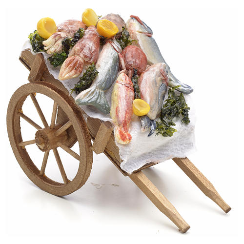 Neapolitan Nativity scene accessory, fish cart 1